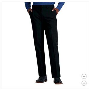 NWT Haggar Men's Flex Dress Pant -- black -- 32 X 30